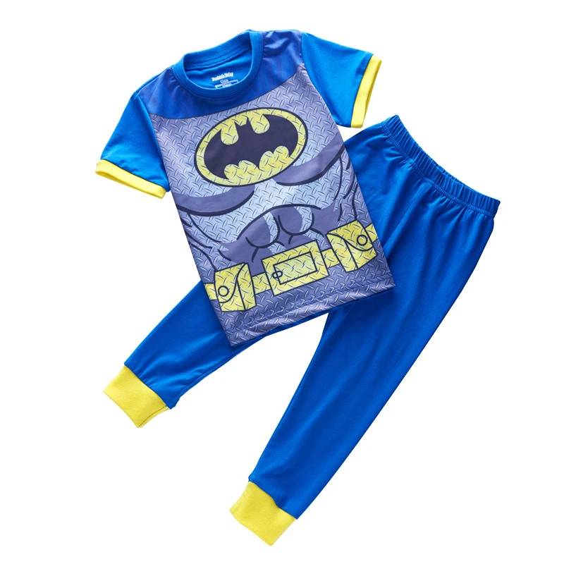Bebe Garcon Manches Courtes Plein Pantalon De Bande Dessinee Homme Chauve Souris Batman Deux Pieces Vetements Ensembles Costumes Marine Bleu Couleur Pyjamas Taille 2 3 4 5 6 7 Aliexpress