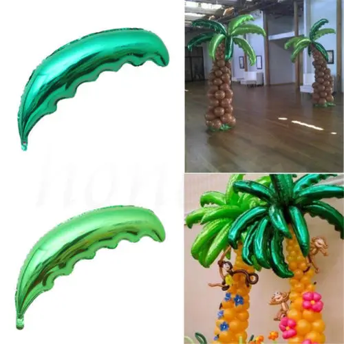 

50PCS X 36inch Tropical Palm Tree Balloons Leaf Green Beach Large Aluminum Foil Balloons Wedding Birthday Party Home Decorations
