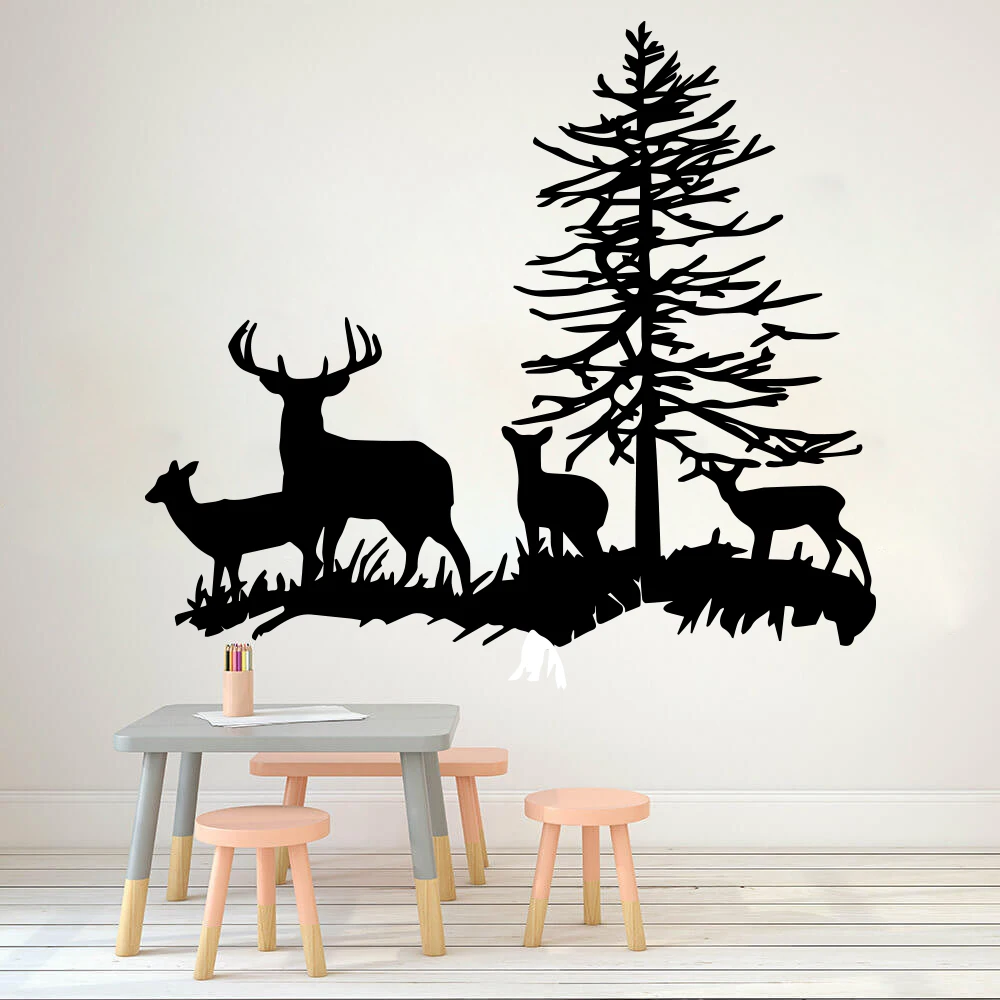 Large Deer Family Wall Sticker Bedroom Living Room Fawns Buck Forest large-deer-family-wall-sticker-bedroom-living-room-fawns-buck-forest