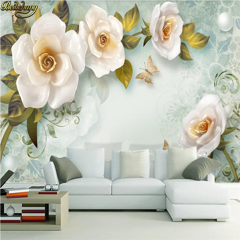 beibehang custom Embossed Rose Mural photo wallpaper for walls 3 d mural wall paper Large mural living room bedroom wallpaper