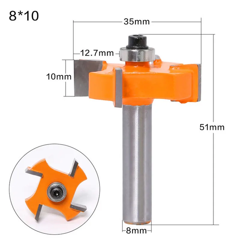 

1pc8mmShank T Type Bearings Grinding Wood Cutter Bit Tool Woodworking Router Bit