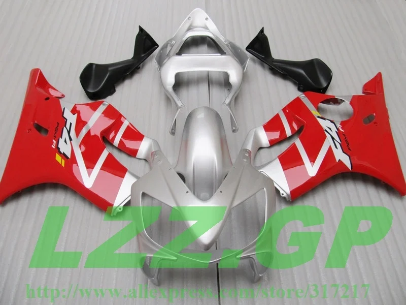 Серебристо Красный обтекатель для Honda CBR600 F4i 01 02 03 2001 2002 2003 комплекты обтекателей