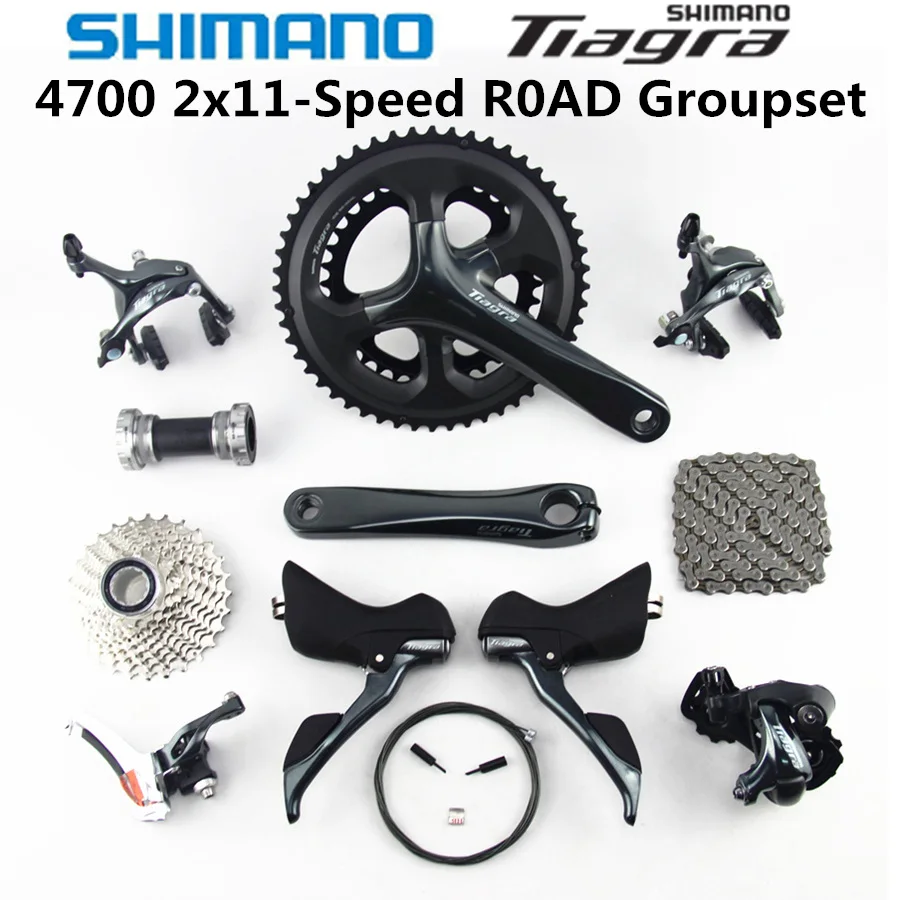 

SHIMANO Tiagra 4700 Groupset 4700 Derailleurs ROAD Bicycle 2x10 Speed 50-34 52-36T 170 172.5MM 11-25 12-28 11-32T 4600 New
