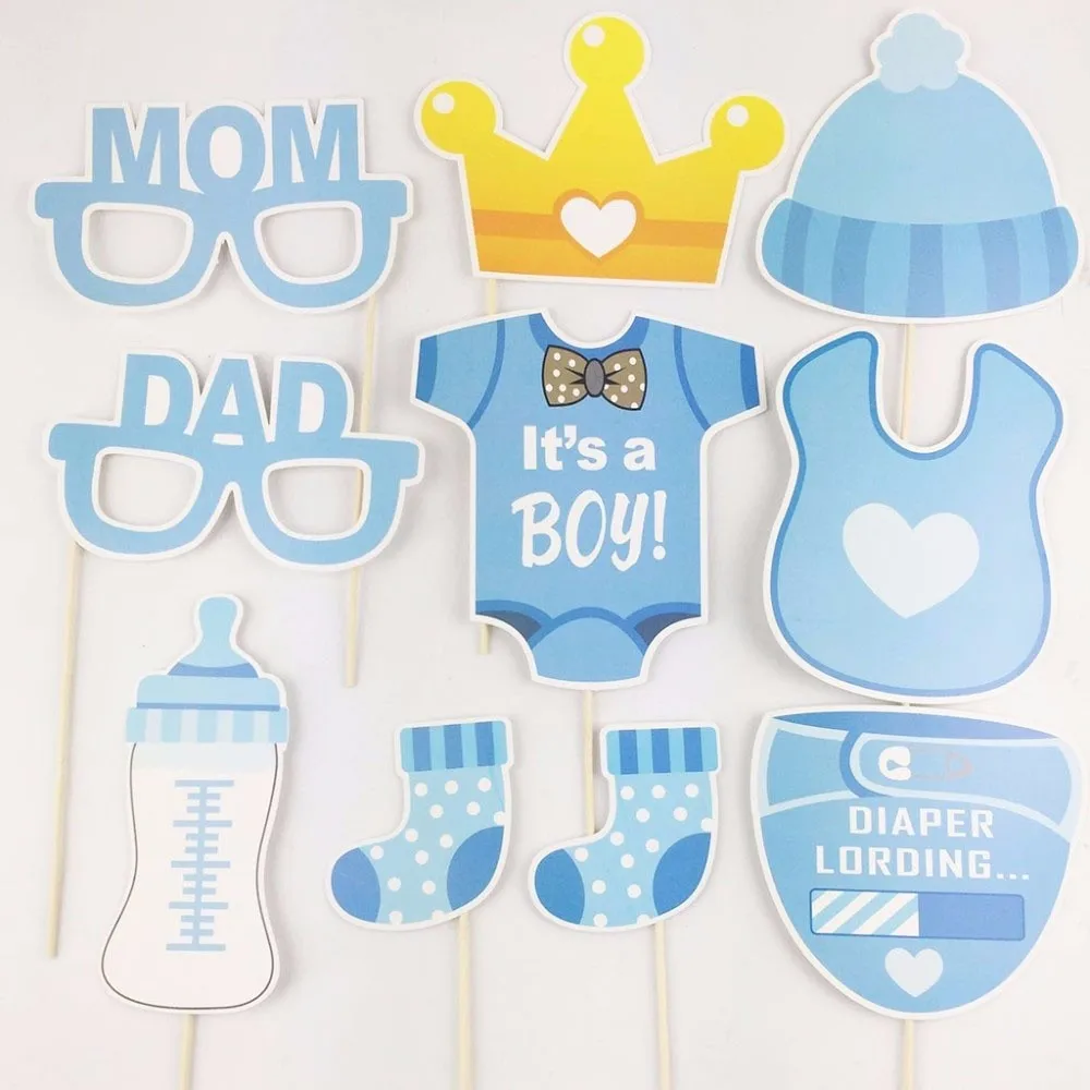 Практика 25 шт./компл. Baby Shower украшения для девочек и мальчиков день рождения фотографии Смешные маски очки Babyshower Dekor