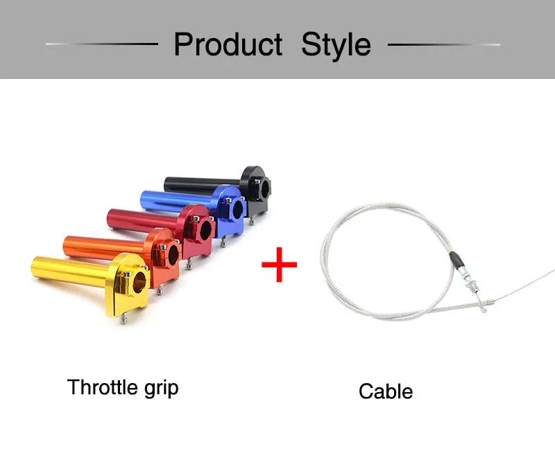 Sclmotos-7/8" Motorcycle Throttle Twist Grips 22mm CNC Aluminum Grip+Cable Accelerator Moped Scooter Dirt Bike Refit Part Race