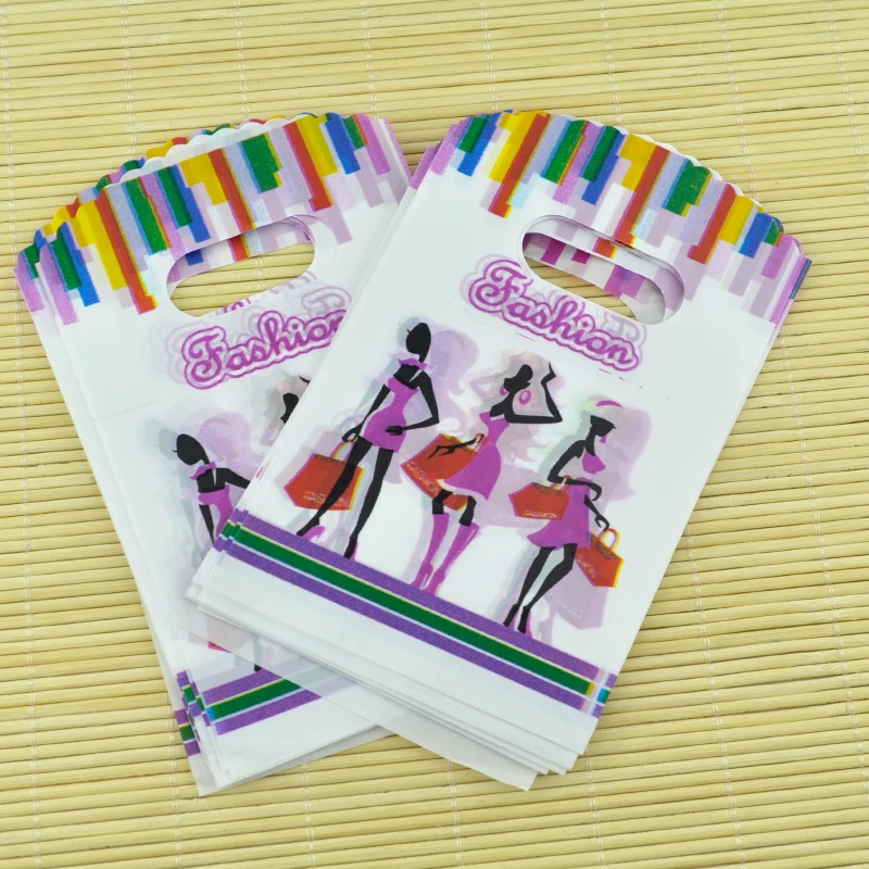 9*15cm 100pcs/lot small plastic bag colorful girls design jewelry