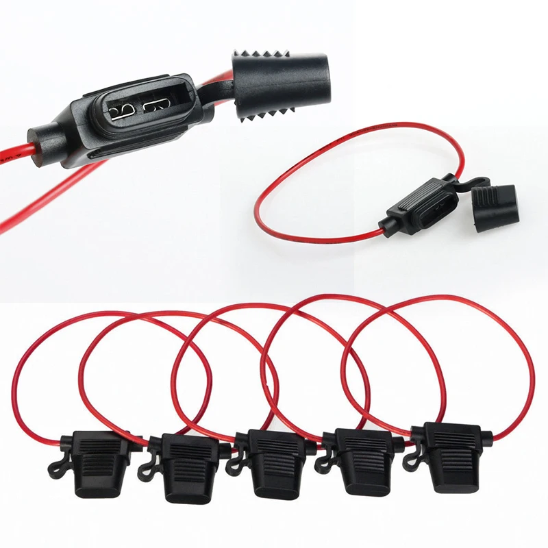 

Maytir 5pcs In-Line Car Blade Fuse Holder Waterproof 30A 12V DC Car Bike Small Size New Power Socket Mini Car Replacement Fuses