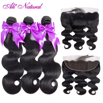 

Malaysian Body Wave Remy Hair 3 Bundles With Frontal 13x4 Swiss Lace Human Hair Weaves Natural Color