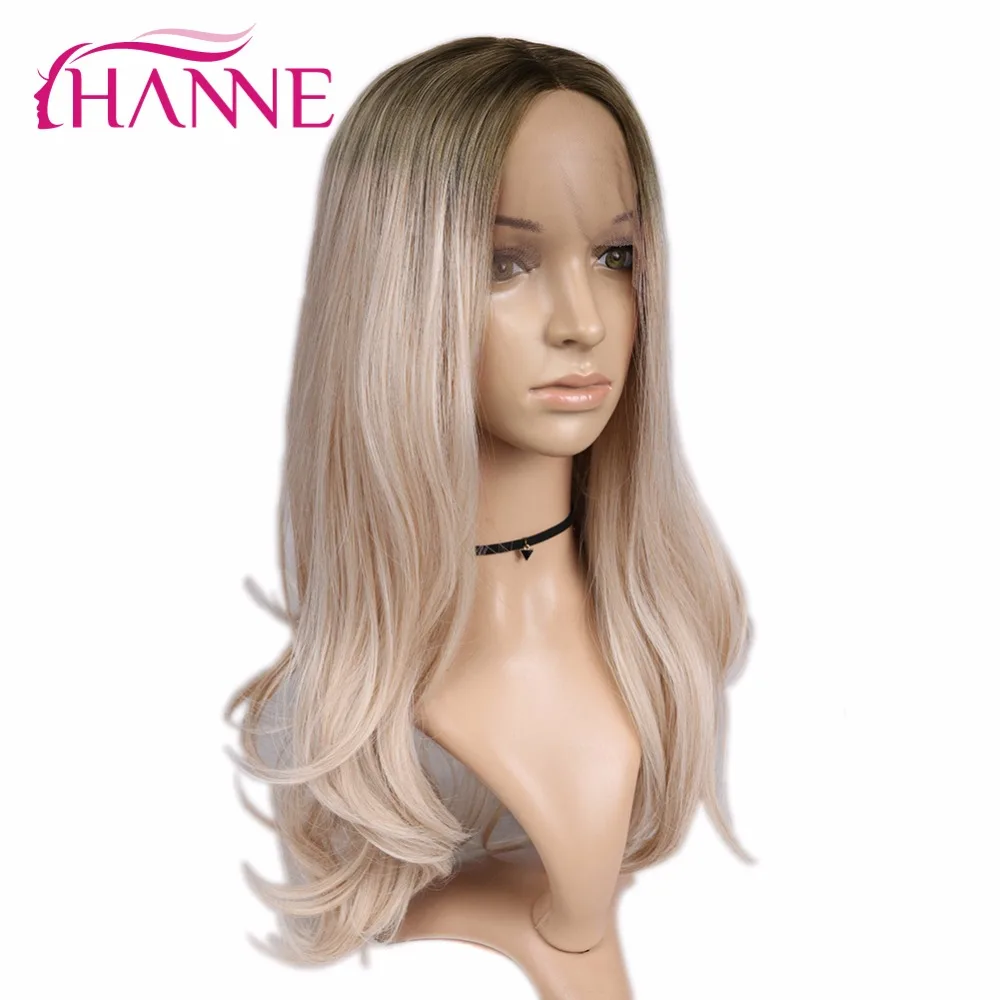 HANNE, 24 дюйма, парики на кружеве для женщин, синтетический блонд, длинный парик, натуральные волосы, косплей, афро-американский