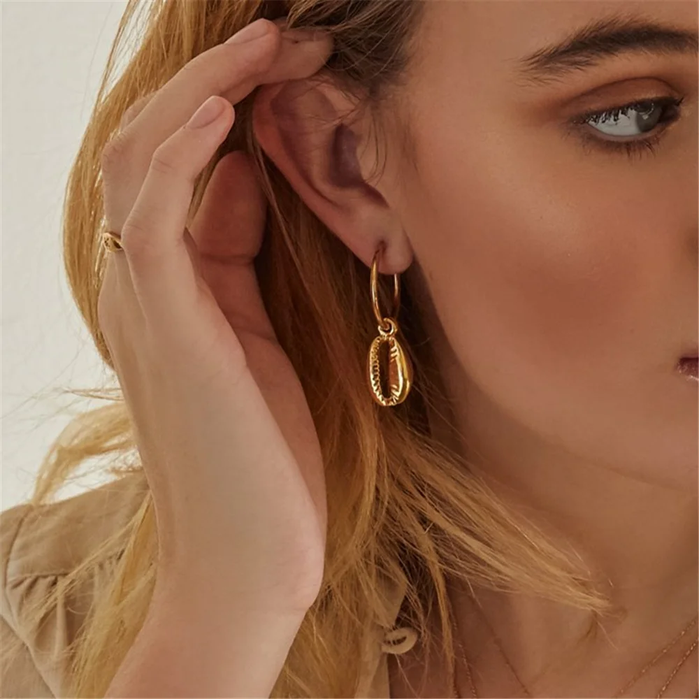 Простой Звезда Луна Seashell Длинные висячие серьги 2019 Fashioin милые уникальные этнические праздничные серьги для Для женщин ювелирные изделия