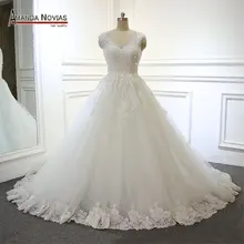 Элегантное кружевное свадебное платье vestido de festa трапециевидной формы на заказ, реальные фотографии