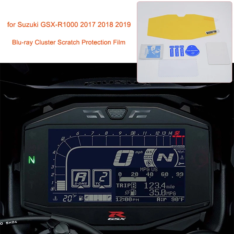 GSX-R1000 GSXR1000 L7 Cluster Scratch Protection Film Speedo Instrument Dashboard Shield for Suzuki 2017 18 2019 GSX-R1000 GSXR (3)