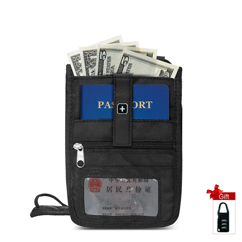 

Passport Wallet Travel Wallet Men Neck Pouch Travel Documents Card Holder Passport Cover Pass Holder Travel Accessories Security