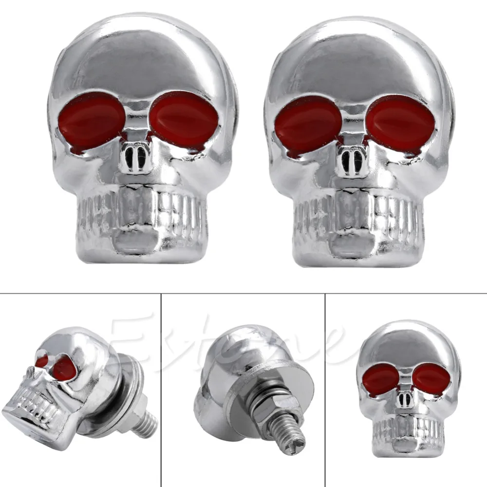 Quarter Turn 4-PCS Skull License Plate Screws - Anti-Theft Fasteners For Cars, Trucks & Motorcycles Stainless Steel License Plate Screws