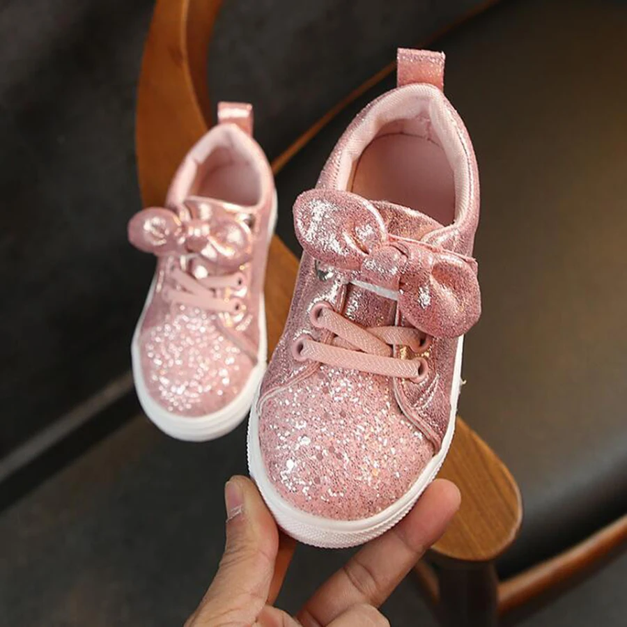 

MHYONS Spring Children Sneakers Kids Shoes Girls sequined rabbit ears Outdoor Casual Shoes Girls Princess Bow tie Sport Shoe