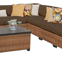 Классическая мебель 8 шт. открытый плетеный патио L форма диван набор