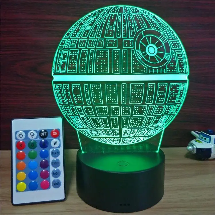 Несколько Star Wars Death Star светодиодный 3D night lights Творческий Ambient Light настольную лампу домашнего освещения Bulbing Цвет изменить Luminaria