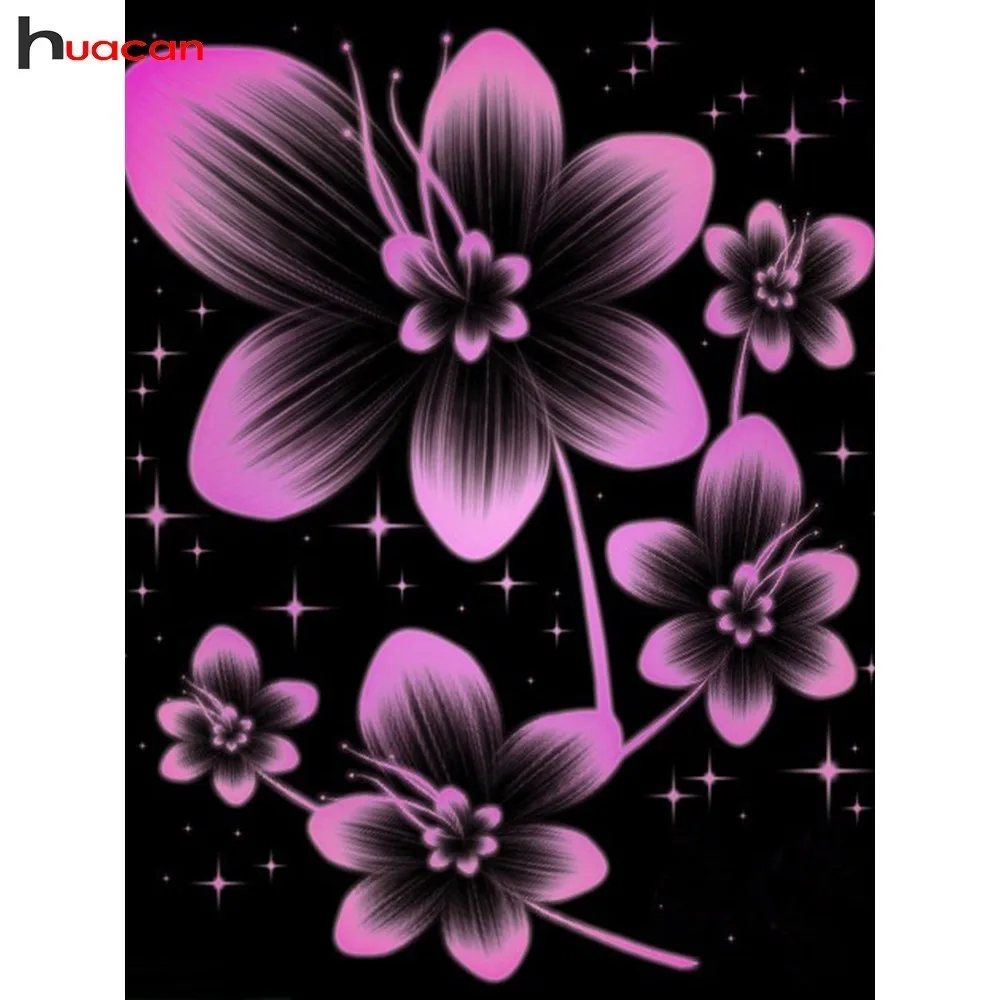 

HUACAN Diamond Embroidery Flower DIY Diamond Painting Flowers Diamond Mosaic Picture Of Rhinestone Full Square Drill Home Decor