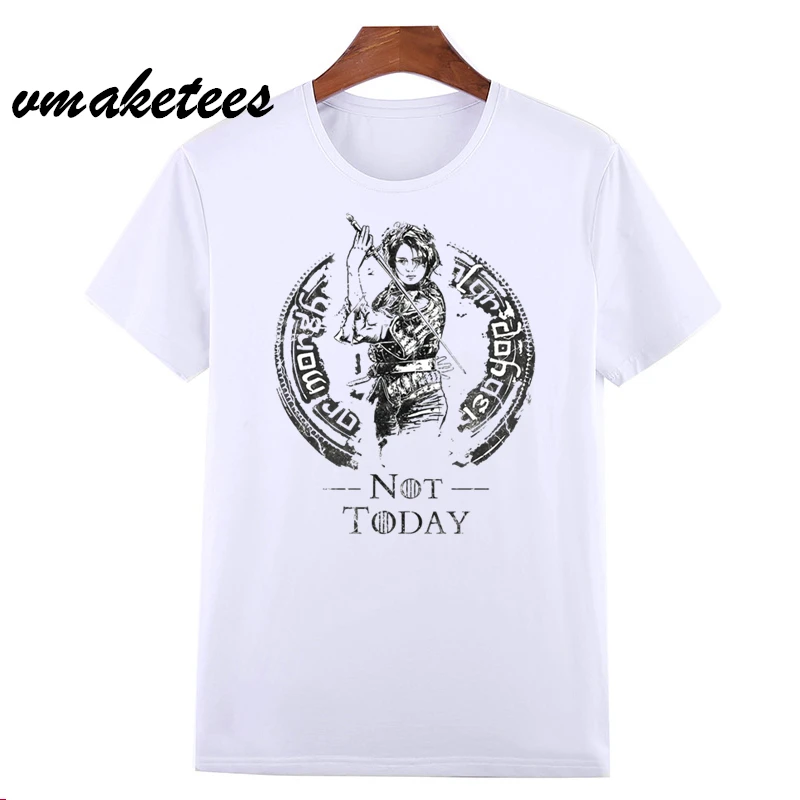 Dracarys Игра престолов Arya Stark Not Today футболка Винтажная Футболка Camisetas hombre мужская