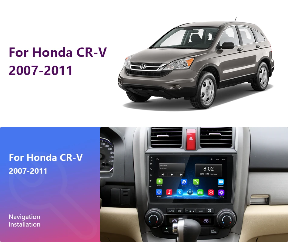 Jansite " Car Android радио для Хонда сrv CR-V 2007 2008 2009 2010 2011 мультимедийный проигрыватель навигации gps 4G WI-FI ips экран