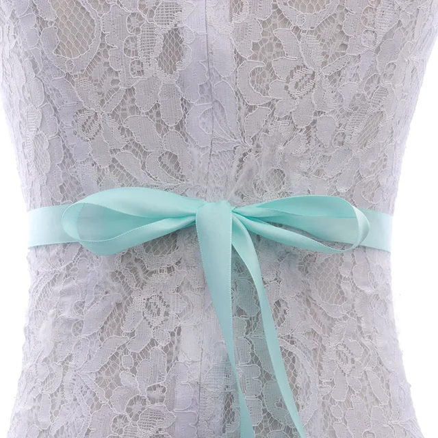 MissRDress Rose Gold Rhinestones Bridal Belt Crystal Wedding Belt Pearls Wedding Sash For Bridal Bridesmaid Dresses JK844 Mint Green