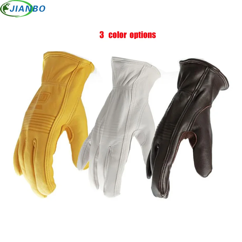 Hot Product Site Motorcycle Gloves Cowhide Driver Security Protection Wear Safety Workers Welding Cutting Work Racing Garden Planting Gloves