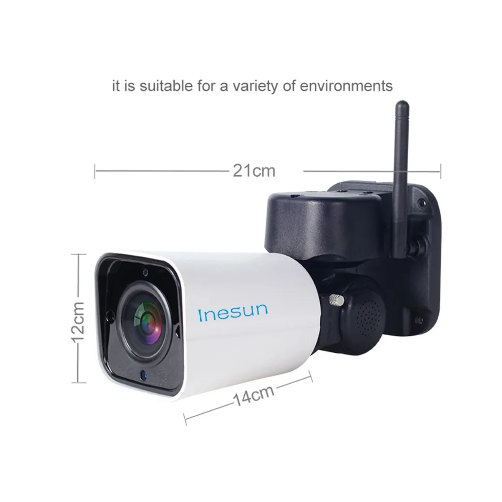 Inesun открытый WiFi безопасности PTZ IP камера HD 1080P 2MP Поддержка двусторонней аудио ночного видения обнаружения движения Макс 128G SD карта