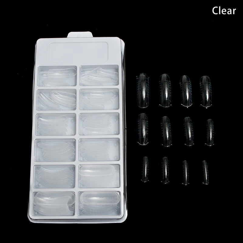 Shellhard 120pcs/box Professional Dual System Nail Form 12 Sizes Clear Dual Nail Forms Mold Model False Nail Tips Nail Tools