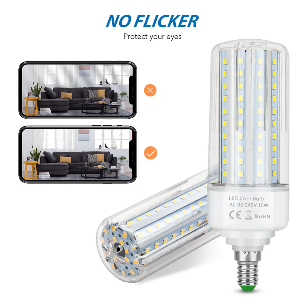 

E14 LED Bulb Corn Lamp E27 220V LED Candle Light Bulb 110V Lampada Led 5W 10W 15W 20W Chandelier Lighting 2835SMD Home Bombillas