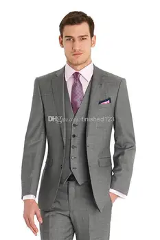 

Custom Made Groom Tuxedos Men Wedding Suit Groomsman Formal Prom Dresses Business Suits (Jacket+Pants+Vest+Tie+Kerchief) OK:3366