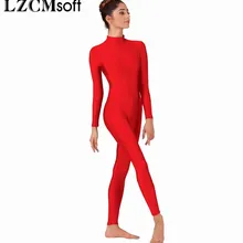 LZCMsoft, Женское боди с длинным рукавом и воротником, костюм для балета, костюм для взрослых, лайкра, спандекс, танцевальный костюм, костюмы для шоу