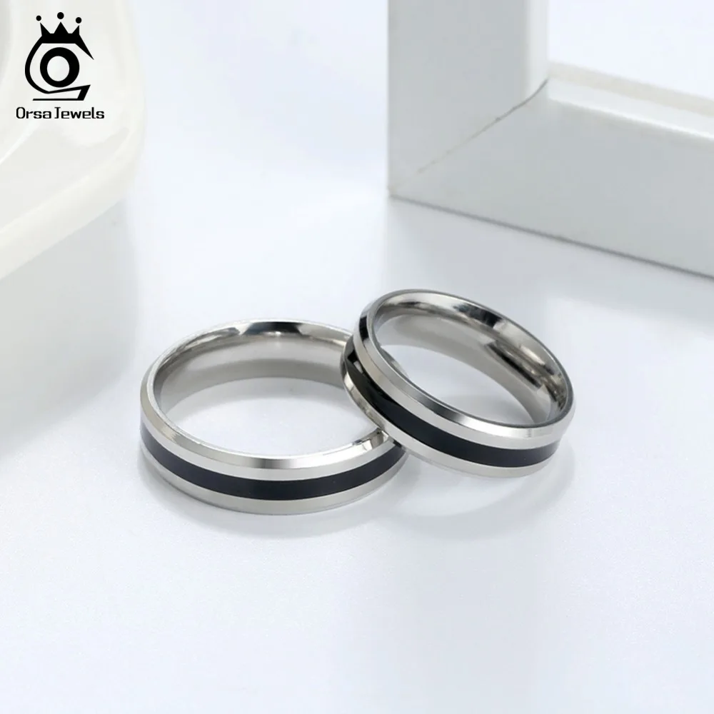 ORSA JEWELS New Arrival 316L Stainless Steel Couple Ring Fashion Design Ring for Men and Women Popular Ring Free Shipping OTR03