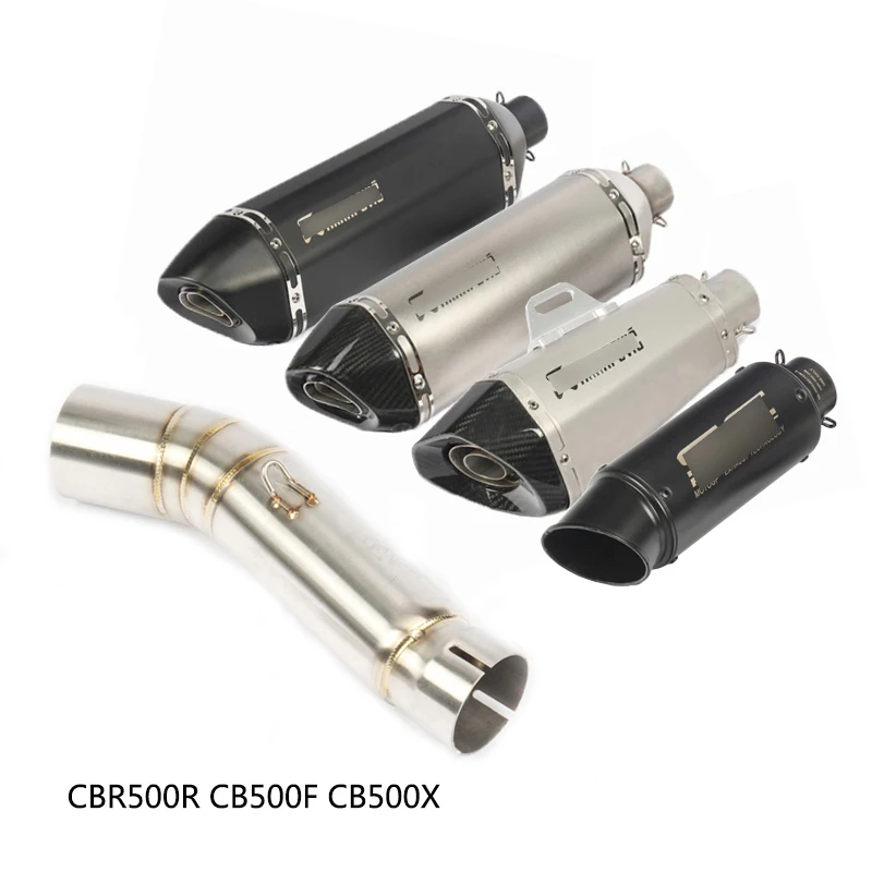

CBR500R Exhaust Pipe for Honda CB500F CB500X Motorcycle Mid Tail Escape with Removable Db Killer Slip On 51mm All Years