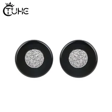 Прямые продажи, Классические круглые серьги, новая мода, высокое ювелирное изделие, гипоаллергенные, с кристаллами, керамические серьги, ювелирное изделие, подарок