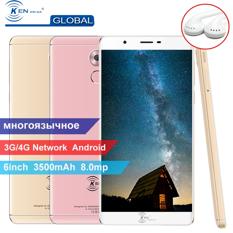 

Original Kenxinda V9 4G 6.0inch Octa Core Fingerprint Mobile Cell Phone Android Dual SIM 3500mAh 16GB ROM SmartPhone Cellphone