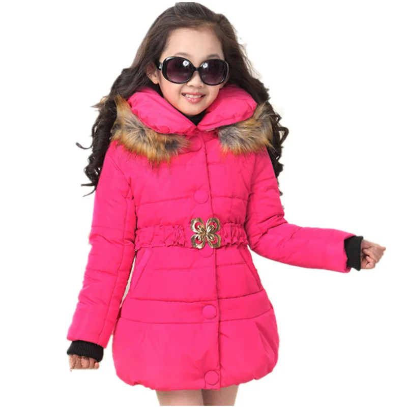 2018 Brand Girls Winter Warm Christmas Snow With Thick Cotton-Padded Long Jacket Kids Winter Long Sleeve With Fur Collar Coat 2018 Brand Girls Winter Warm Christmas Snow With Thick Cotton-Padded Long Jacket Kids Winter Long Sleeve With Fur Collar Coat
