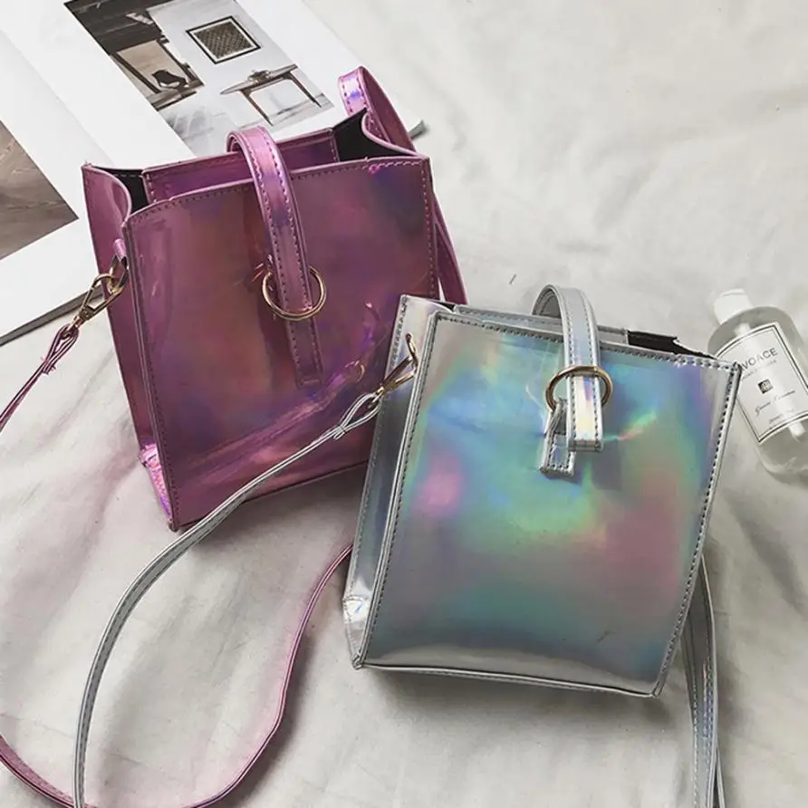 

2018 Fashion Laser Women's Female Bag Shoulder Bag Female Handbag luxury High-quality pinkycolor bags 18JUNE12