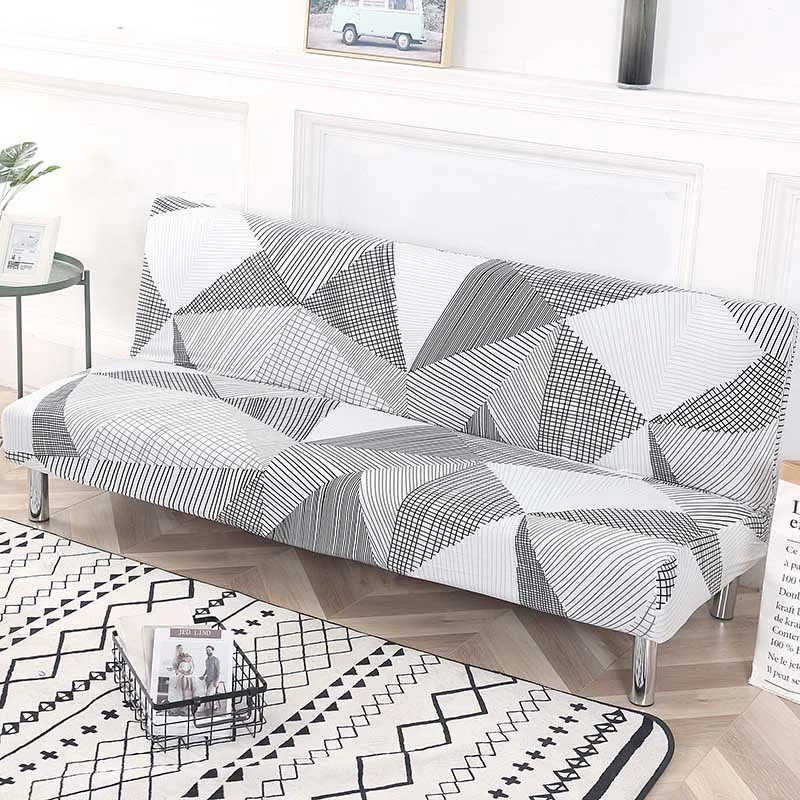  Universal Fold Armless Sofa Bed Cover Folding seat slipcover Modern stretch covers cheap Couch Prot