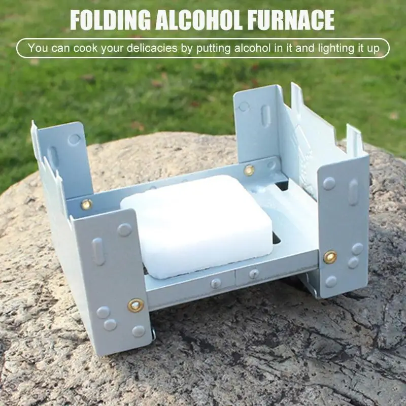 

Outdoor Mini Folding Portable Oven Picnic Camping Solid Fuel Alcohol Stove Pocket Picnic Cooking Gas Cooker