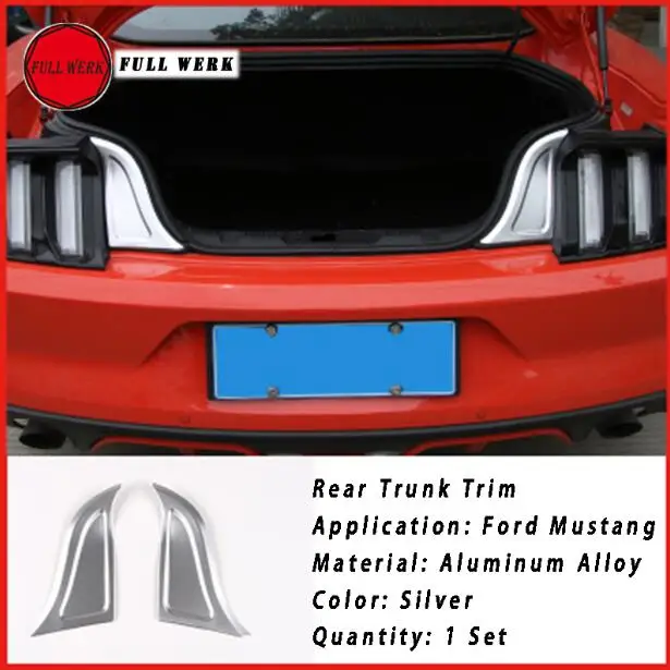 Rear Trunk Decor Cov Автомобильный задний багажник декоративная крышка двери динамик кольцо наклейка отделка специально для Ford Mustang-оконный переключатель Панель рамка аксессуары - Название цвета: Rear Trunk Decor Cov