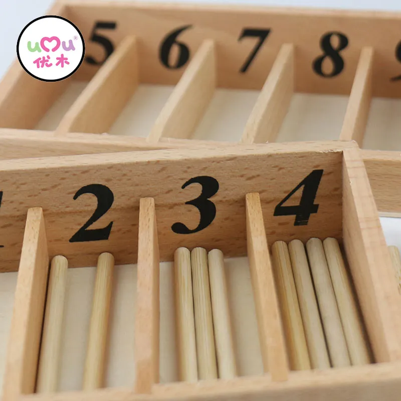 Montessori Math Toys Mathematics Montessori Materials Educational Wooden Spindle Box Early Learning Training Toy UB0663H