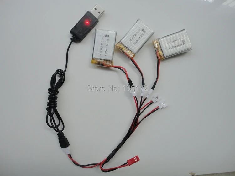 Аккумулятор 3 7 в 650 мАч 20c + зарядное устройство с USB кабелем для дрона X5C X5 X5SC X5SW 1 2 4G