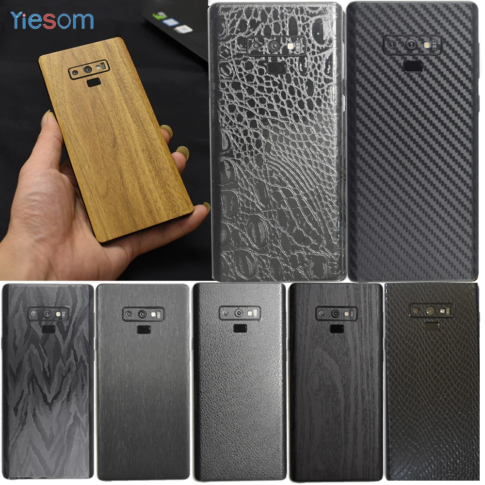 Cover Film For Samsung Galaxy Note 9 8 S8 S9 Leather Carbon Fiber Wood Skins Protective Sticker For Samsung S9 S8 Plus S10e S10+