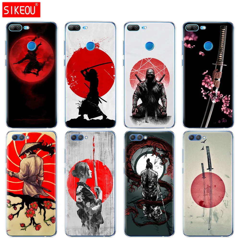 

Silicone Cover phone Case for Huawei Honor 10 V10 3c 4C 5c 5x 4A 6A 6C pro 6X 7X 6 7 8 9 LITE Japan samurai Ninja