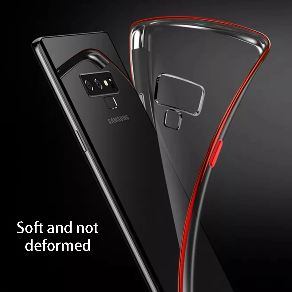 

Silicone Soft TPU Case For Samsung Galaxy Note 9 Case Transparent Backing Colorul Plating Phone Cover For Samsung Galaxy Note 9