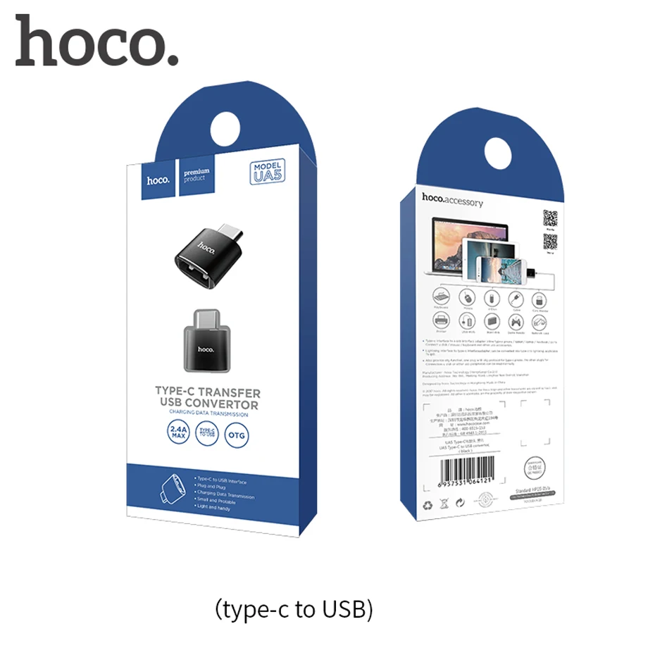 HOCO OTG адаптер usb тип-c мужчин и USB-A женщин конвертер Тип C к USB A для Macbook samsung S8 Nexus 5X6 P Oneplus 3 2