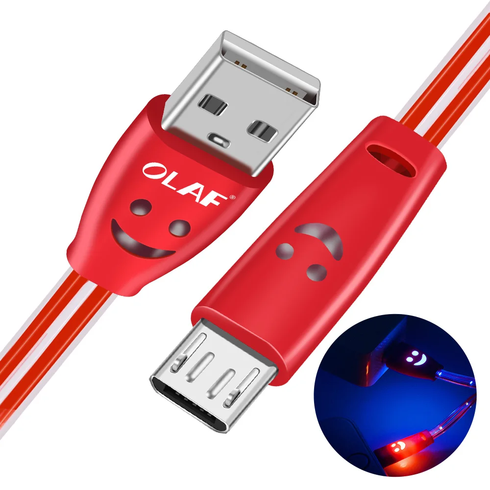 1 м USB кабель светодиодный светильник Micro USB кабель для samsung S8 S9 универсальные кабели для быстрой зарядки и синхронизации данных для iphone 7 8 X XS Max