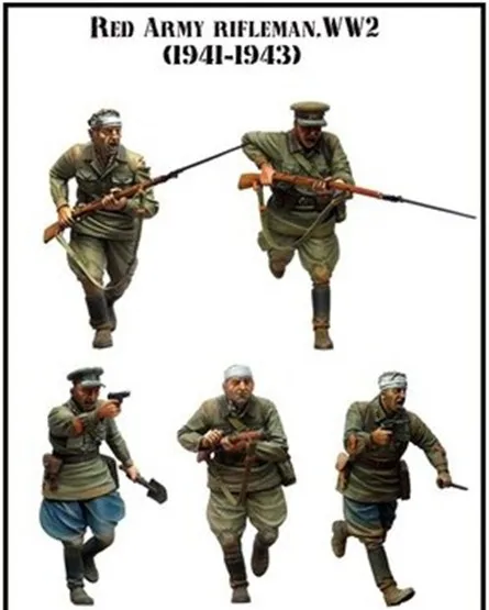 

Scale Models 1/35 WW2 Soviet Army assault group of five people WWII Resin Model Free Shipping