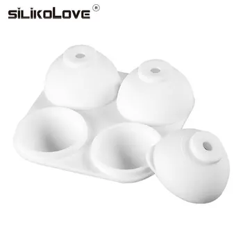 

SILIKOLOVE 4 Cavity 3d Whiskey Ice Cube Ball Maker Mold With Cover DIY Home Bar Party Cocktail Use Sphere Round BPA Free