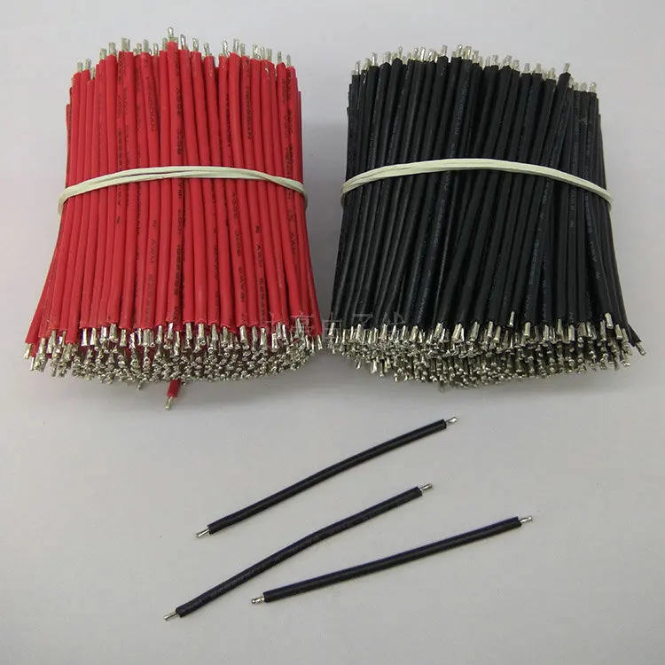 1000 шт., 60 мм, 180 градусов, 3239* 26AWG красный и черный с оловянной проволокой, DIY панельный кабель